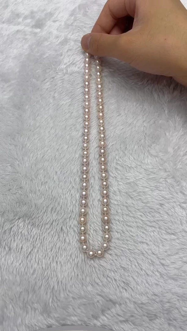 海水珍珠银S925镶嵌项链AK7-7.5mm（多样性发一）