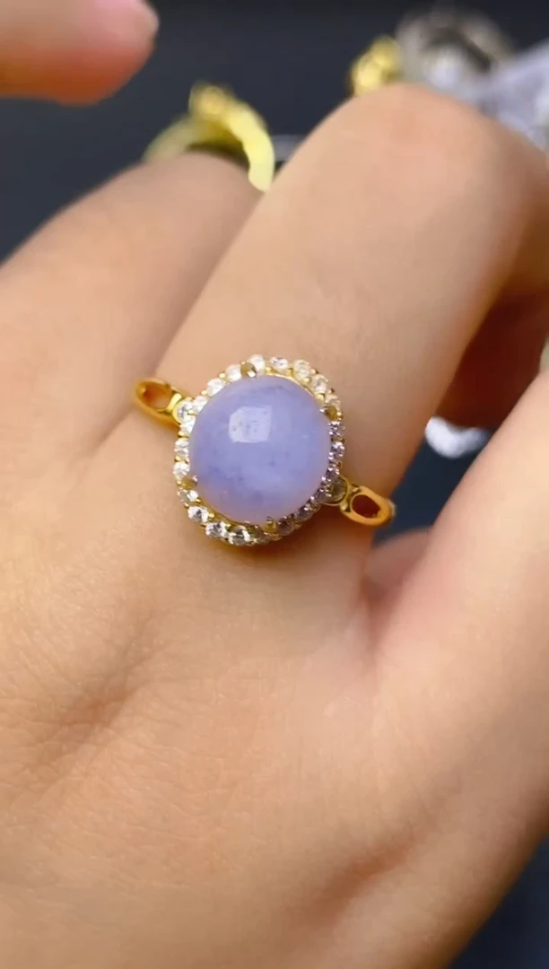 翡翠戒指银S925镶嵌百内无证书