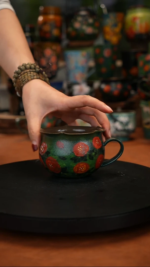 紫砂油画手绘釉 下彩