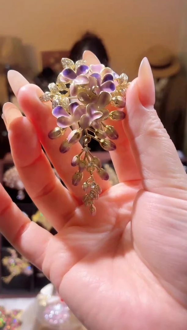合成立方氧化锆铜合金紫藤花