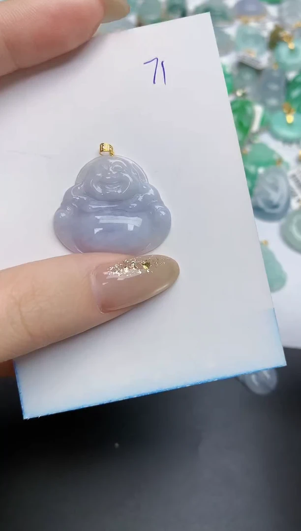 【闪购商品】翡翠颈饰18K金镶嵌天然缅甸翡翠A货