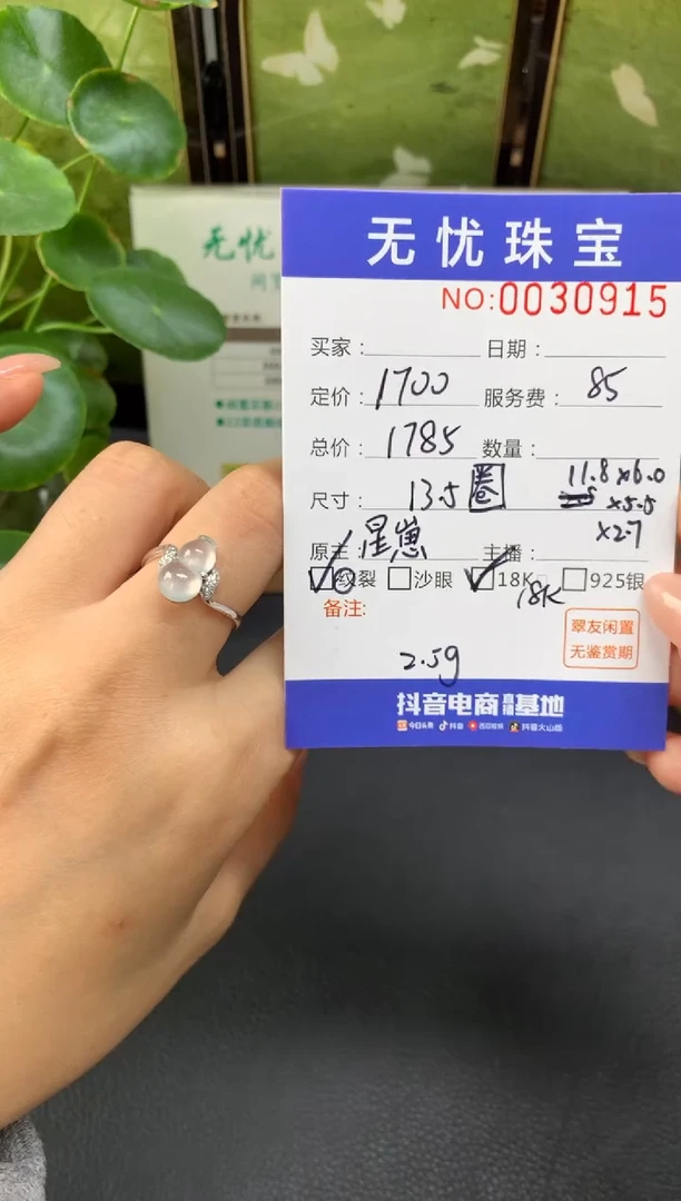 18K金镶嵌定制翡翠鲸*E95