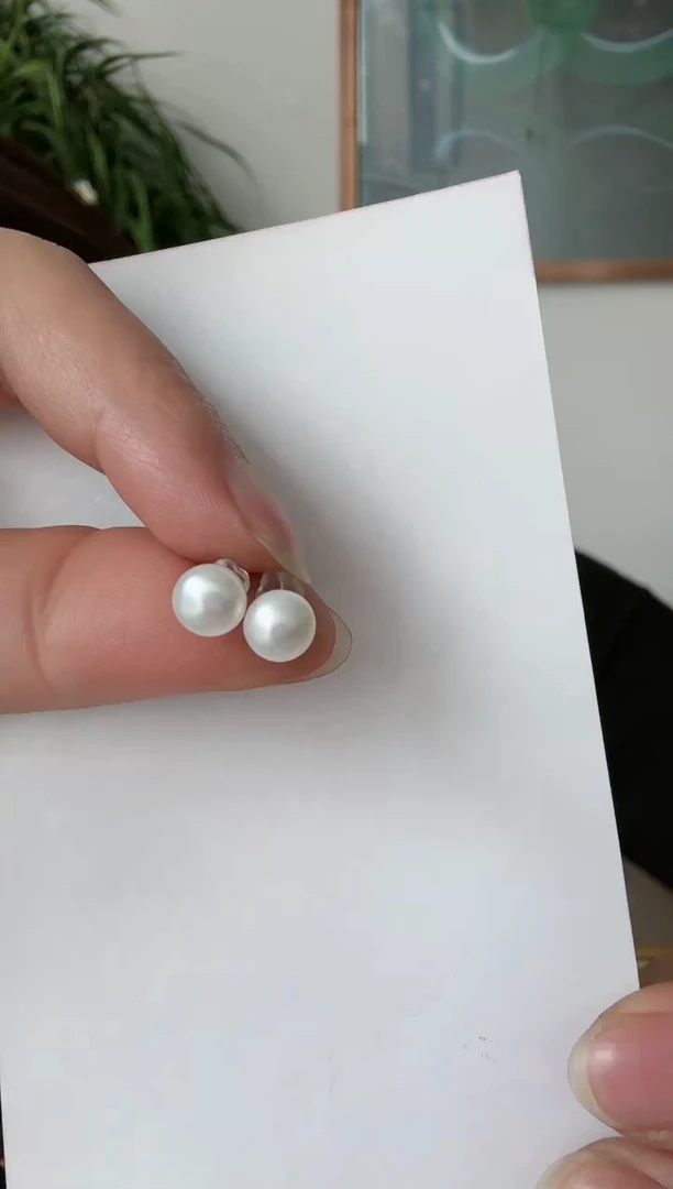 【闪购商品】淡水珍珠w银S925镶嵌耳钉