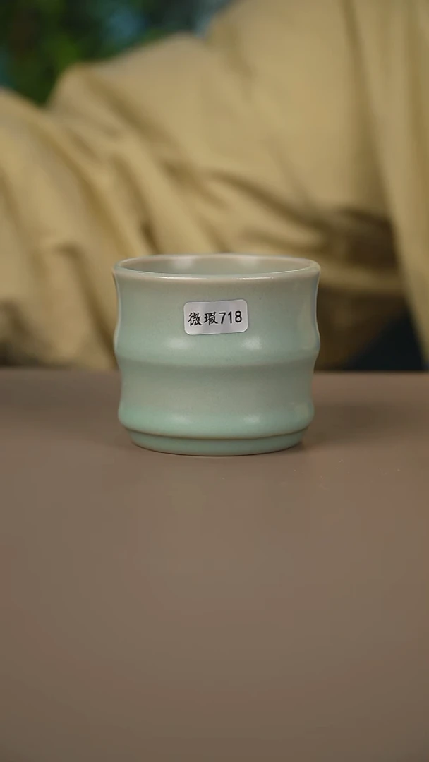 不开片竹节杯微暇