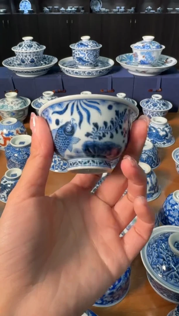 【闪购商品】杯刘建锋窑鱼藻小压手杯