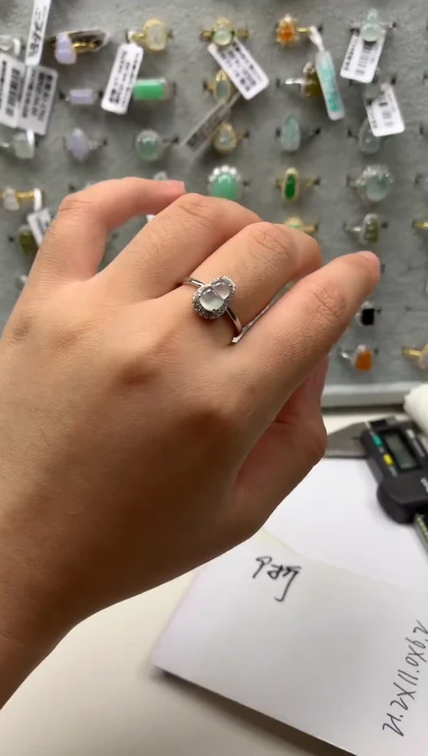银S925镶嵌戒指翡翠3