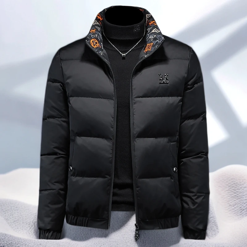 宾斯洛特男修身外套潮牌立领羽绒服男士冬季加厚保暖御寒羽绒衣潮