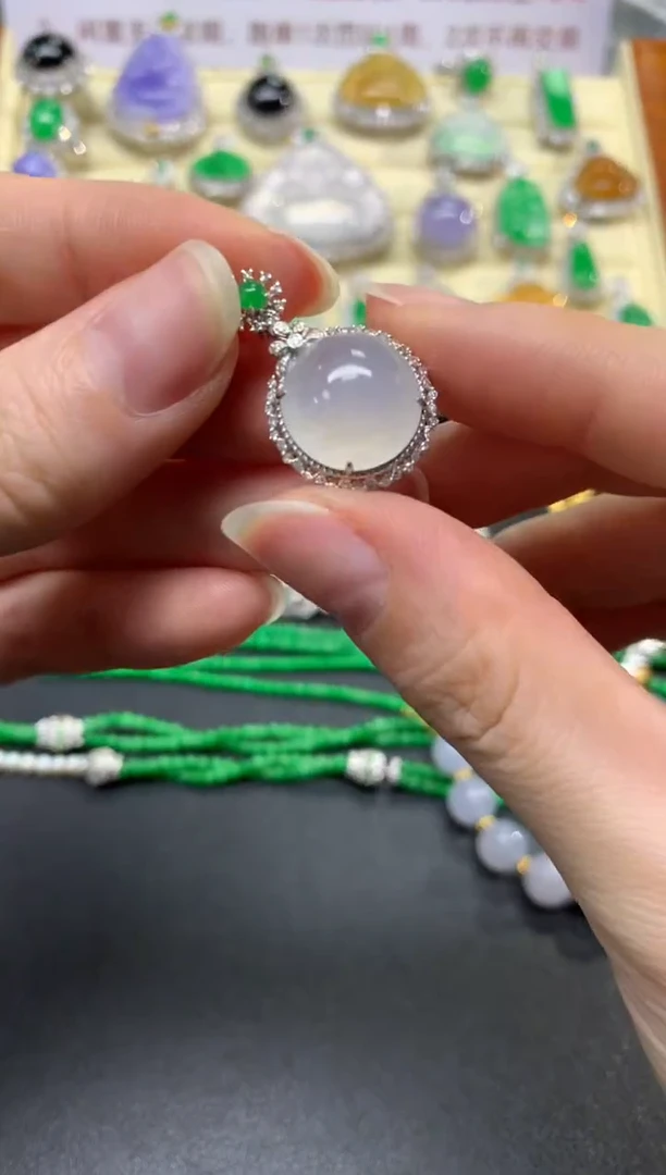 翡翠18K金镶嵌吊坠(不含链)吊坠|3500+350