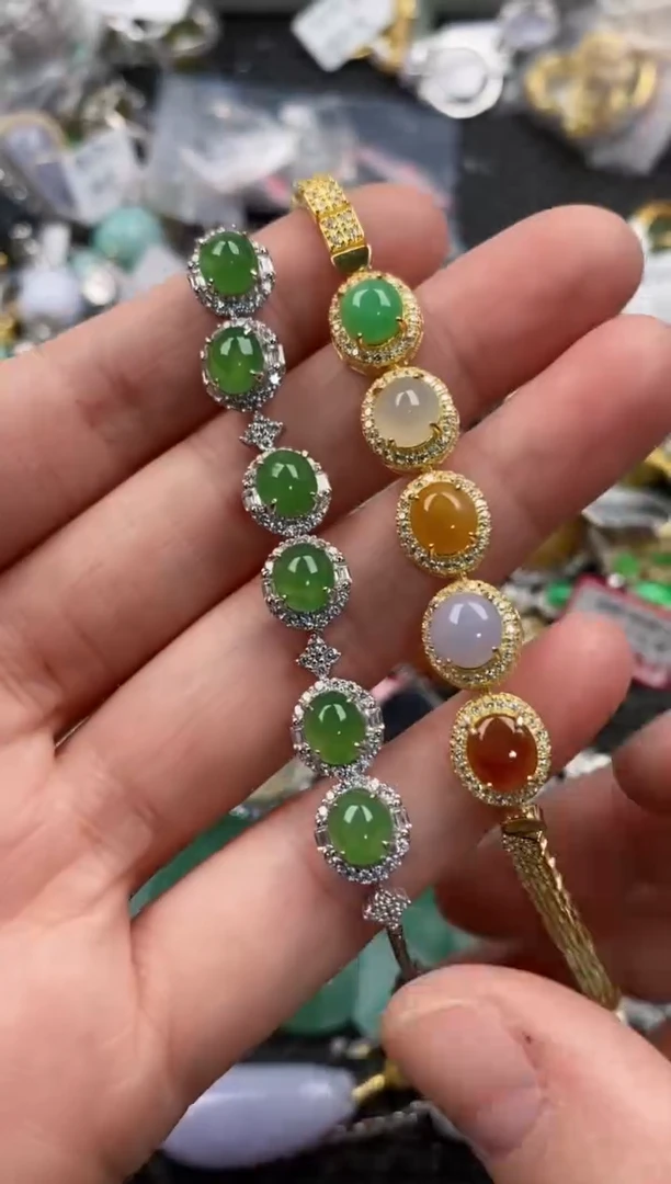 银S925镶嵌戒指翡翠222              8