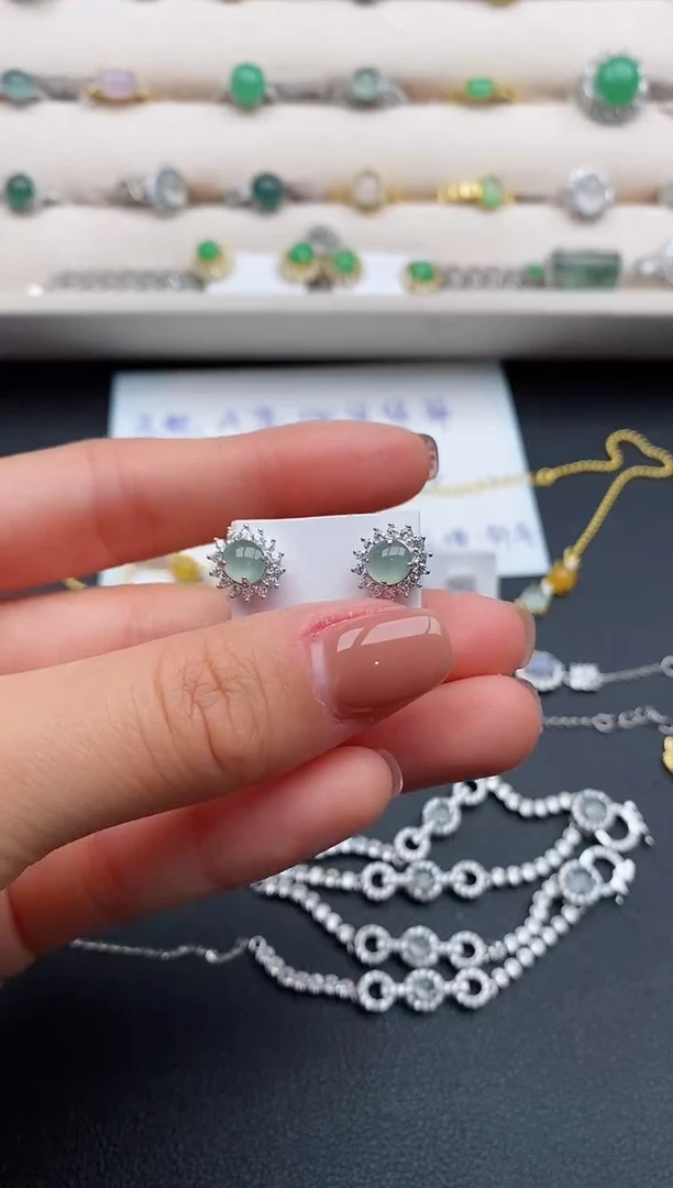 银S925镶嵌戒指翡翠33333333+6