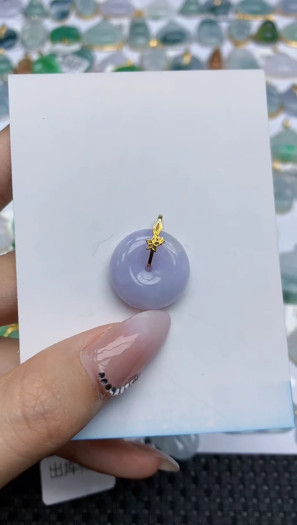 【闪购商品】翡翠颈饰18K金镶嵌天然翡翠A货