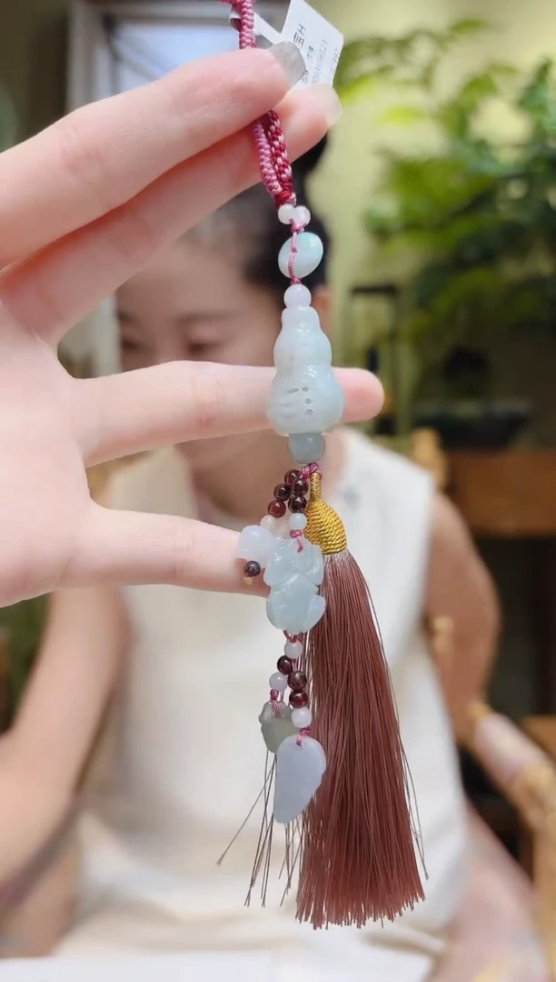 【闪购商品】翡翠挂件未镶嵌翡翠葫芦流苏挂件H