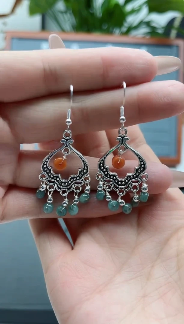 【闪购商品】翡翠耳饰银S925镶嵌8A00000