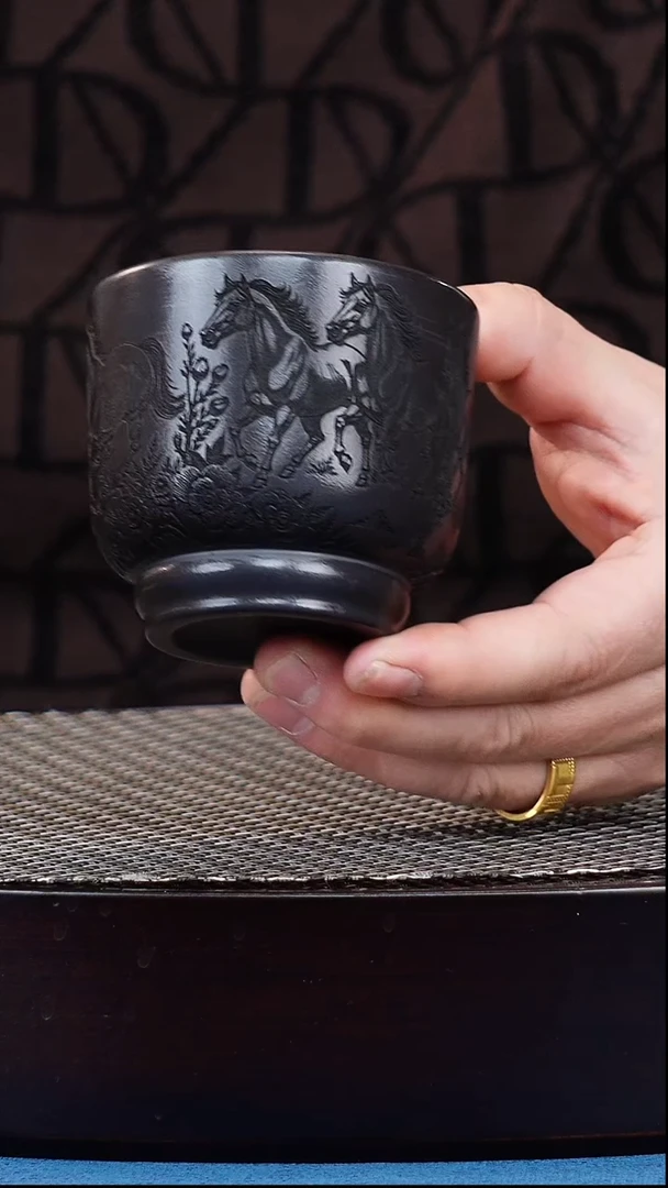 茶杯紫砂宜兴原矿紫砂 手工主人杯