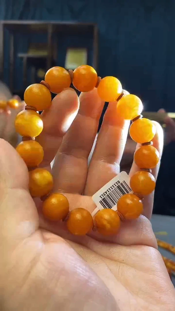 手串琥珀未镶嵌蜜蜡圆珠手串