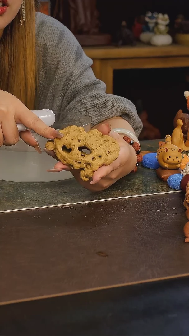 紫砂茶宠全手工太湖石金蟾