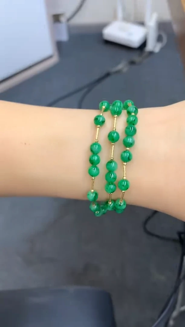 翡翠18K金镶嵌颈饰448-中国好珍宝