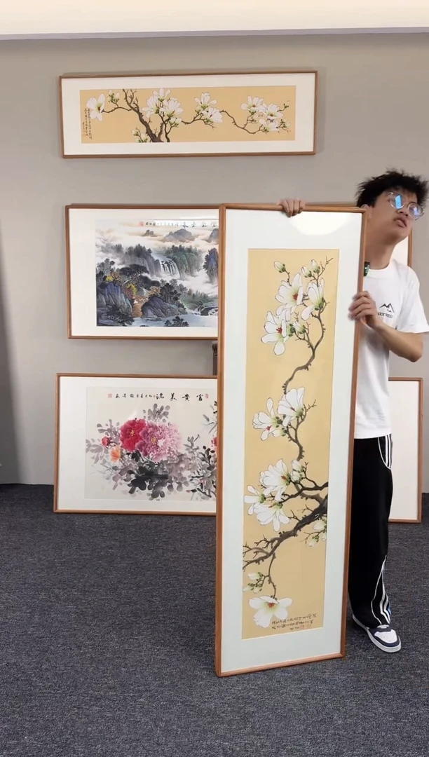 国画玉兰花155*45绘画作品