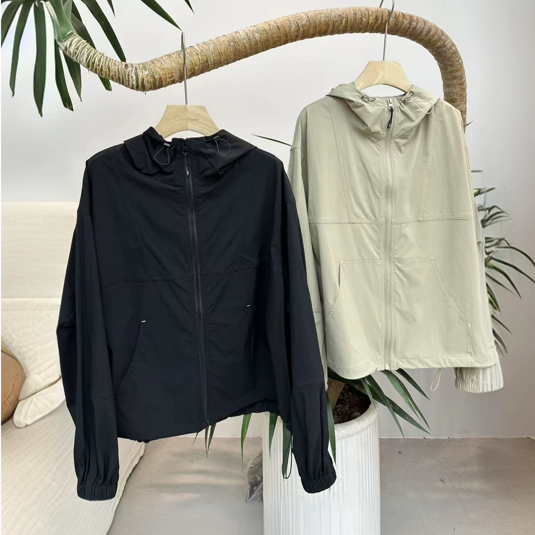 Yun Shen-「茶马拼接连帽外套」韩单百搭拼接连帽外套8591-CH