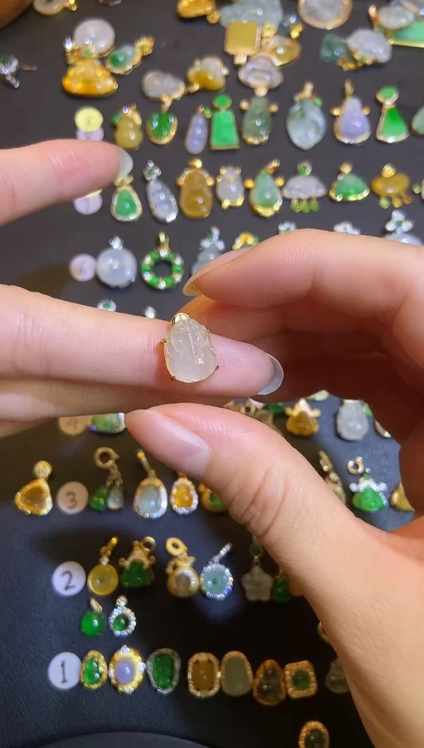 吊坠(不含链)银S925镶嵌翡翠1