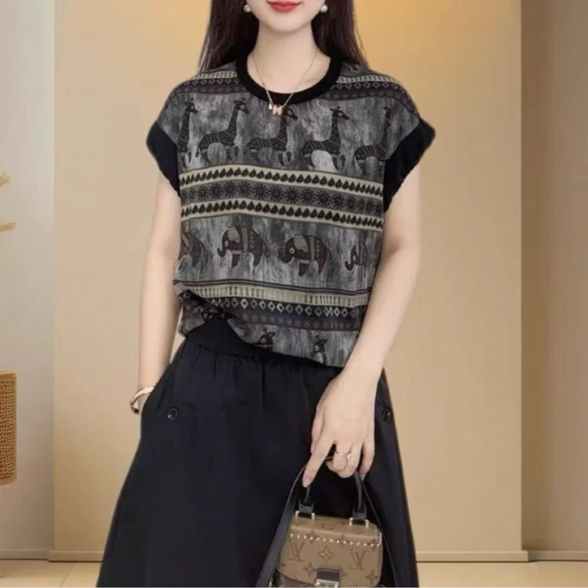 8630欧货圆领无袖上衣