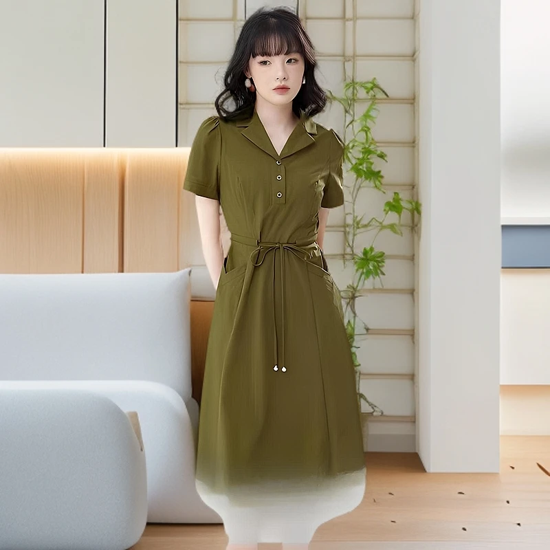 YS052款气质时尚休闲夏季修身优雅显瘦女士连衣裙