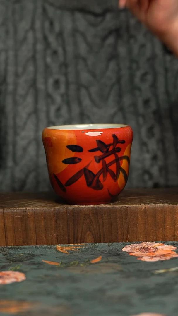杯釉下彩手工手绘同款陶器