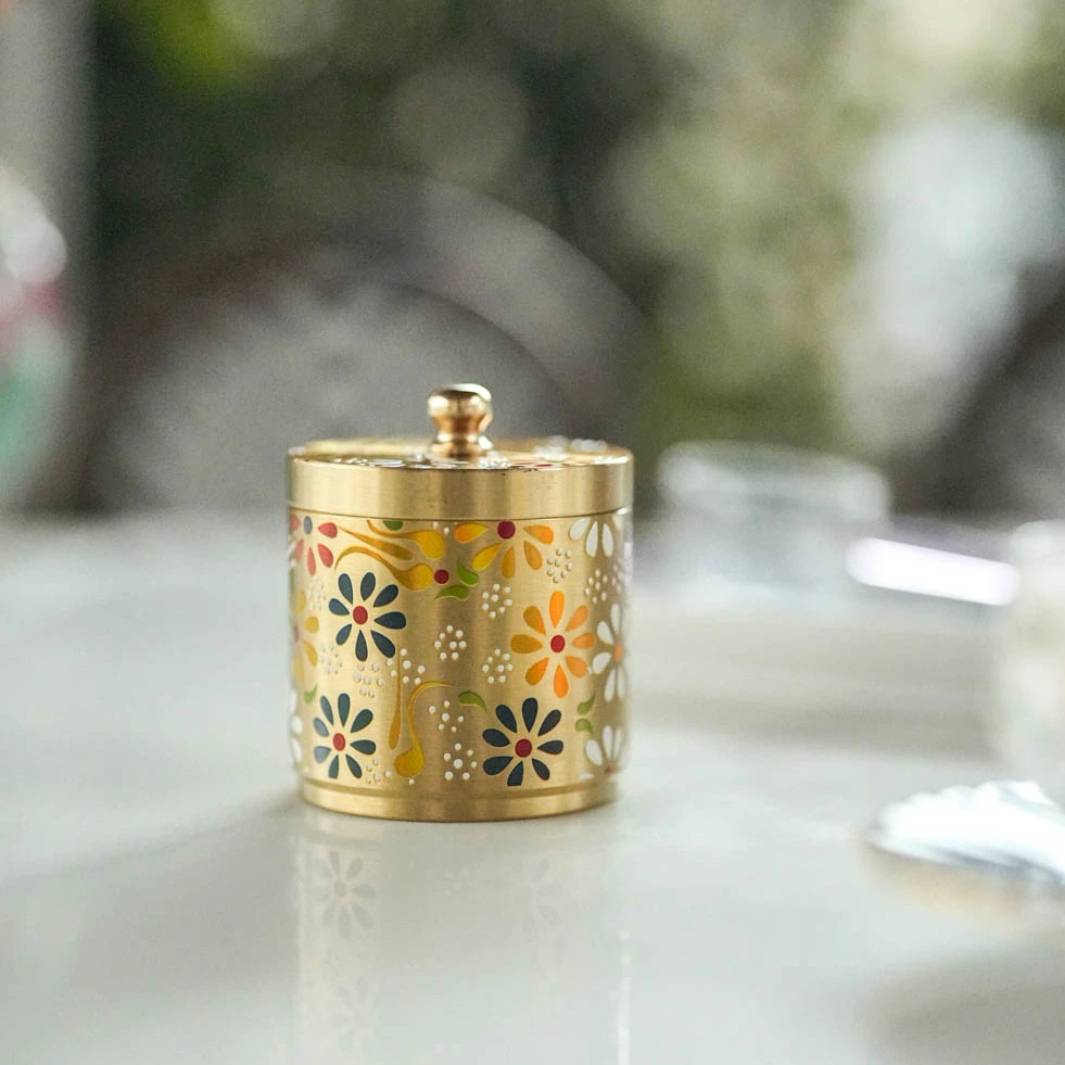 【奇居亭】黄铜多彩储物罐#A7