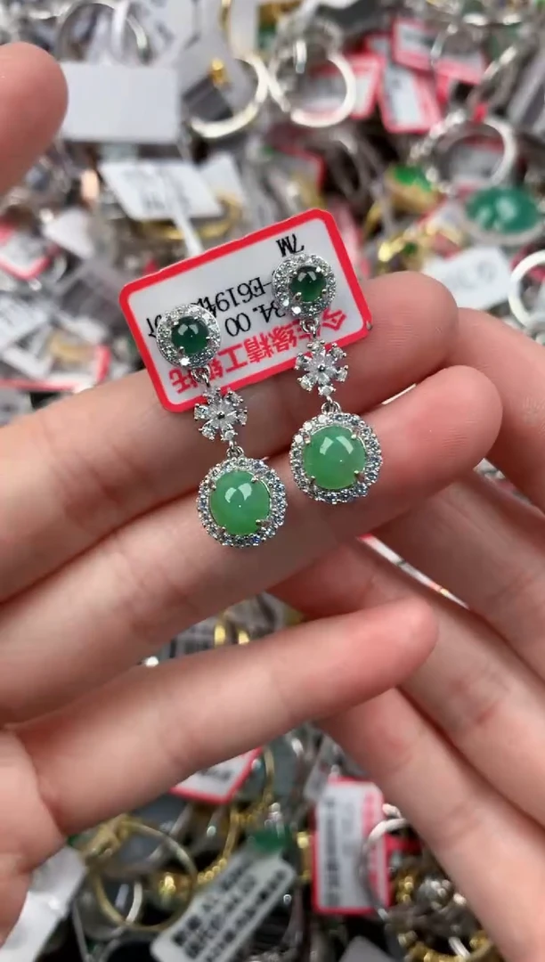 银S925镶嵌戒指翡翠111   9