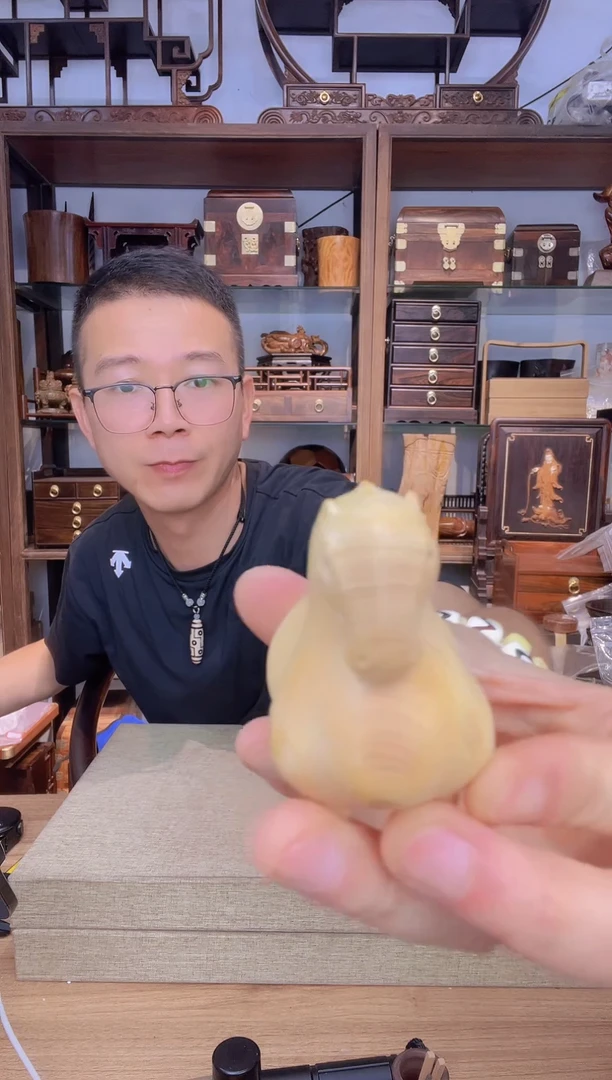 乌木类书架693小叶黄杨唐马摆件