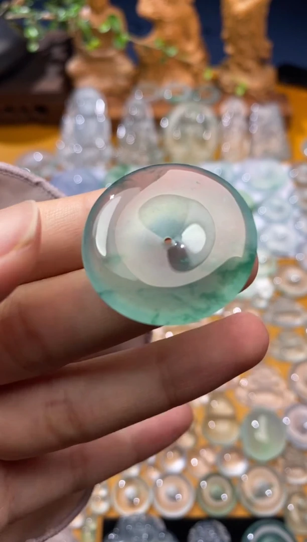 定制翡翠未镶嵌平安扣30.8*6.8