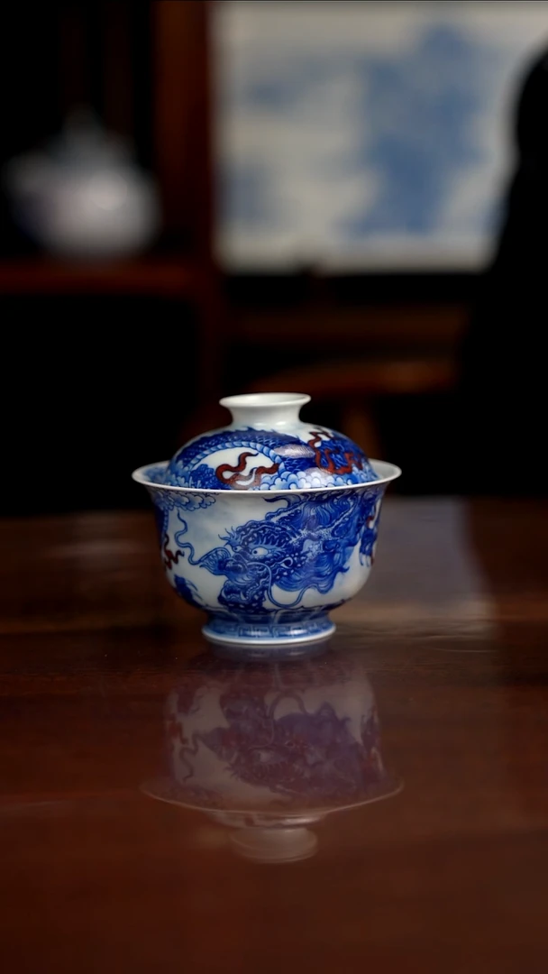 自成堂柴窑青花釉里红