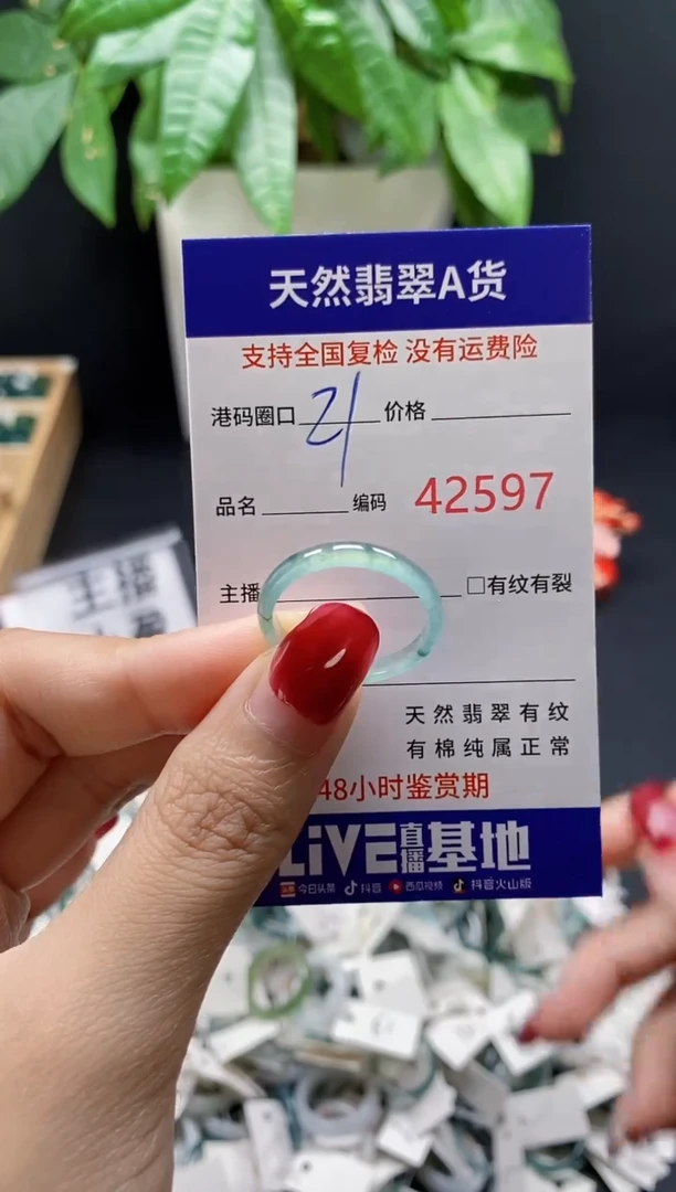 翡翠戒指未镶嵌天然翡翠戒圈2597
