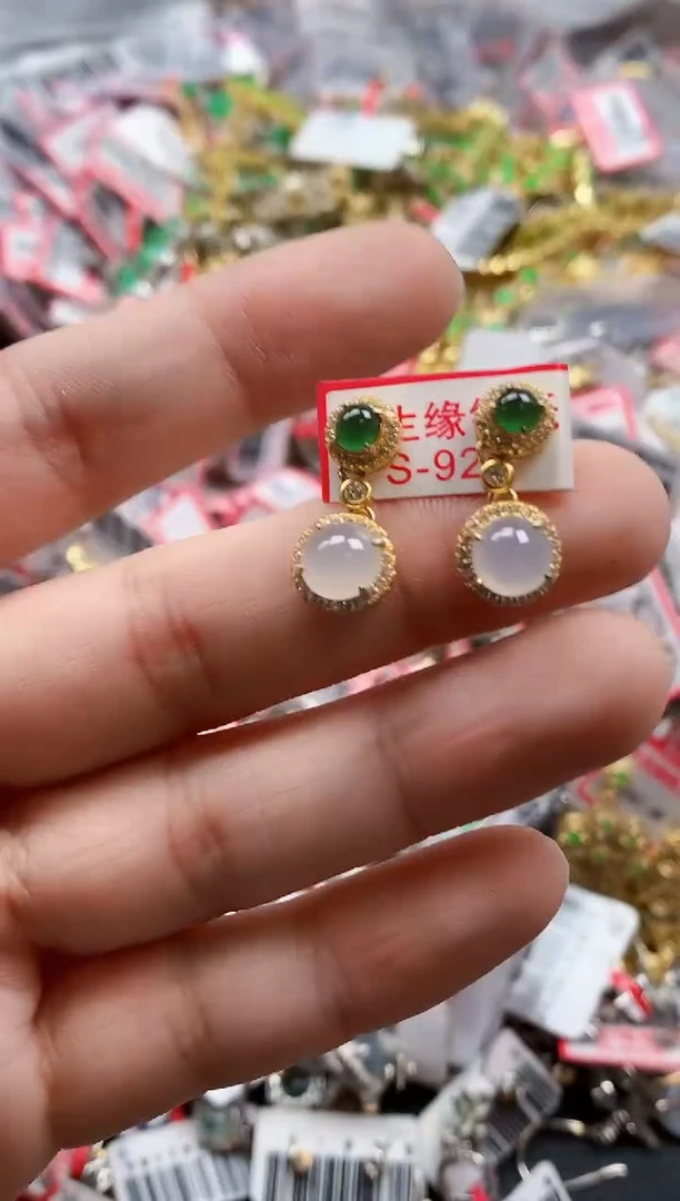 银S925镶嵌戒指翡翠天然A货缅甸翡翠