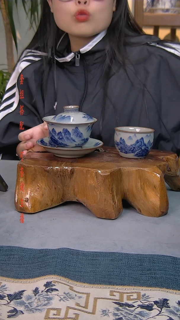 简装家用款2件套 老陶泥开片纹陶瓷茶具