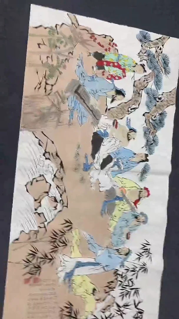 横款精品四尺人物，竹林