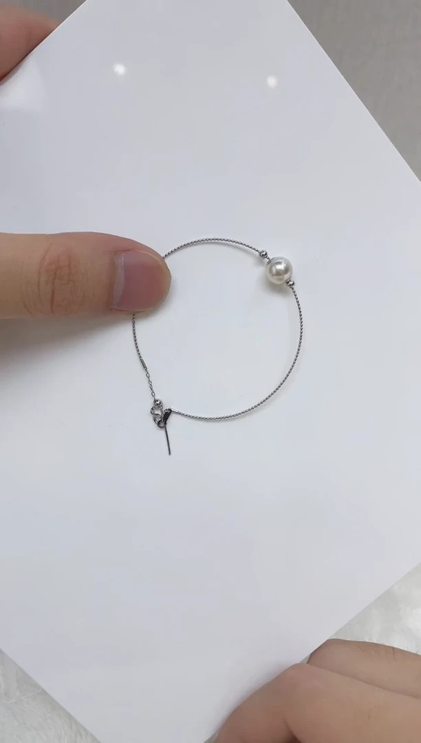 银S925镶嵌海水珍珠手镯