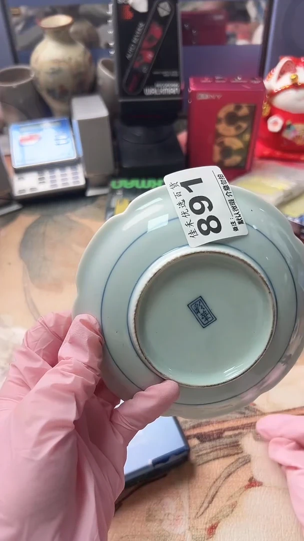 手工艺品琉璃过***绿瓷器 瓷碟