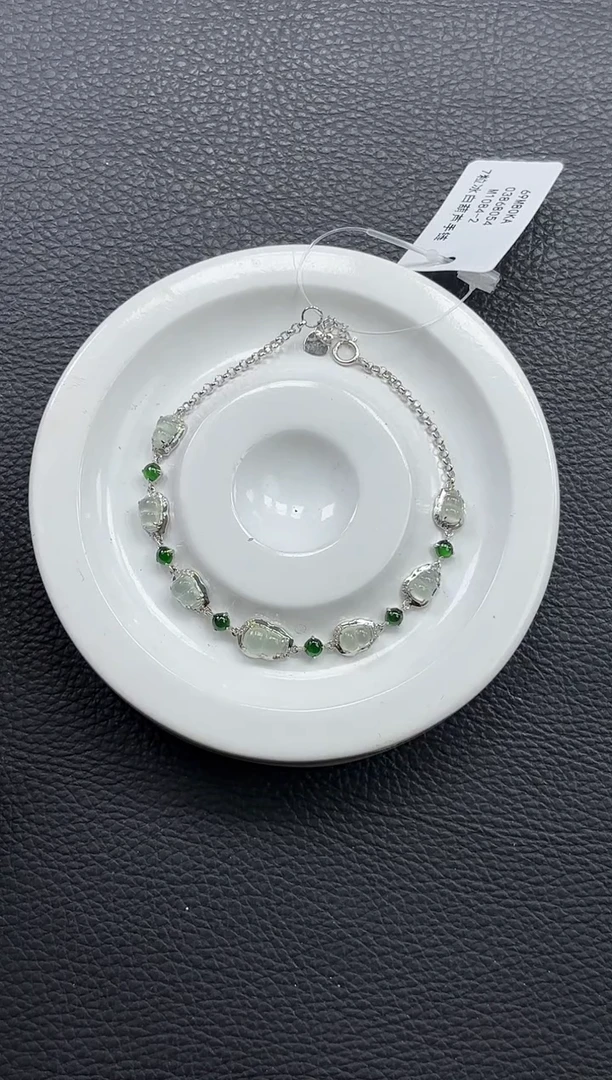 18K金镶嵌手链翡翠M1084-2 葫芦手链