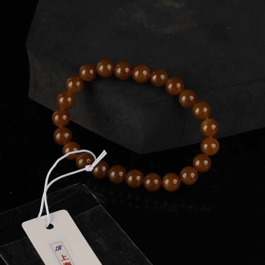 XW02462二十世纪和田玉圆珠手串
