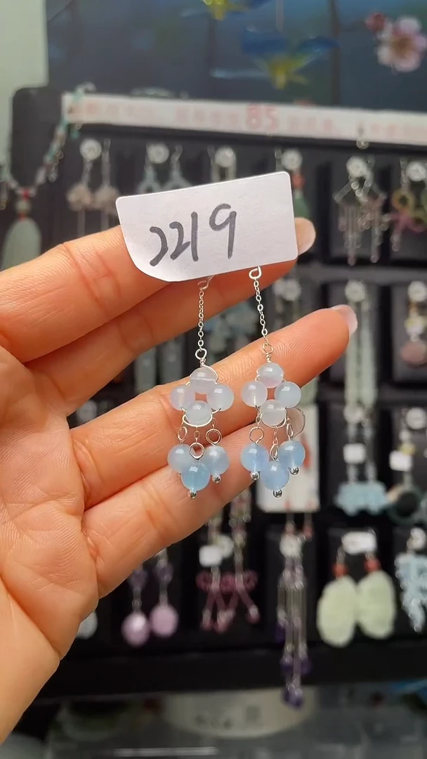 未镶嵌耳饰海蓝宝石喜欢拍