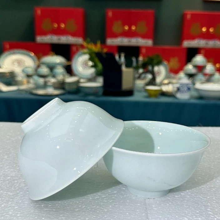 景德镇餐具【微瑕尾货】高白泥影青5英寸饭碗
