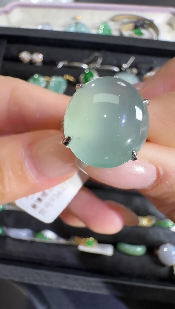 翡翠戒指18K金镶嵌【源头工厂】18k金钻石镶嵌