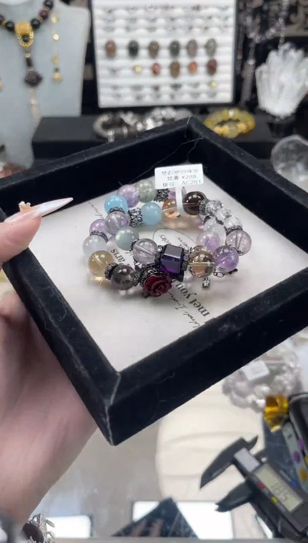 【闪购商品】烟晶手链银S925镶嵌天然水晶 多样性发货