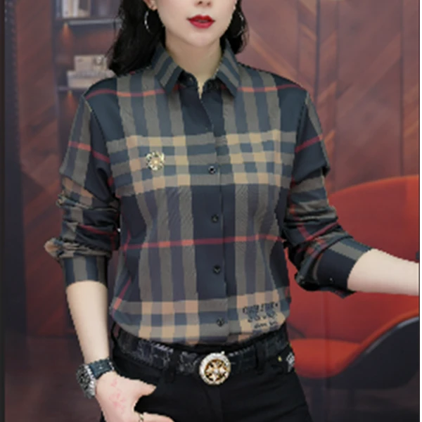 【双蝉男装】秋冬新款男士时尚个性百搭保暖经典格纹修身加绒衬衫