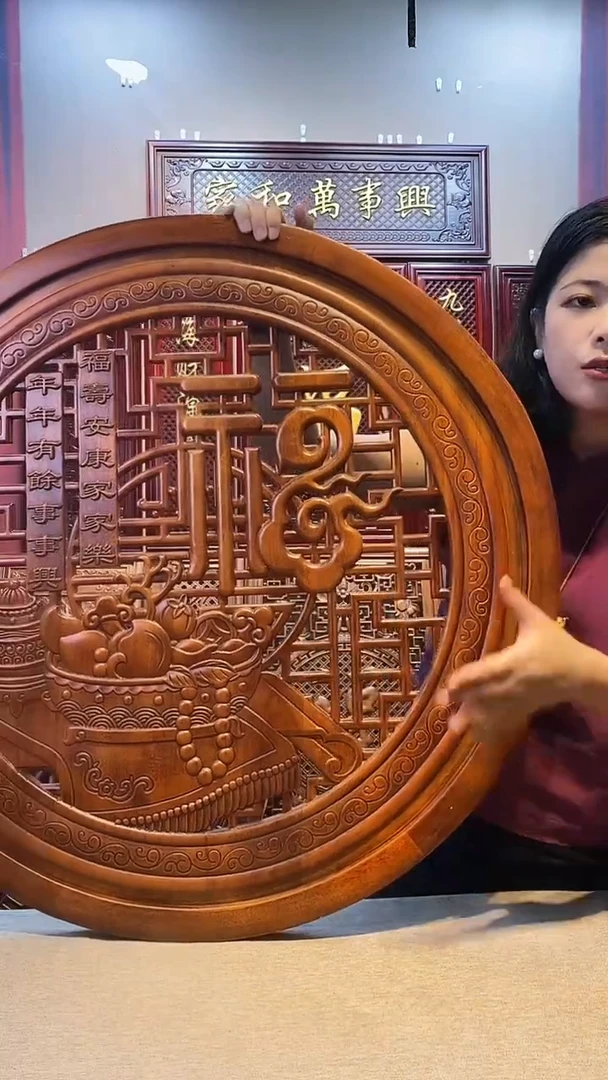 香樟木木雕款香樟木80聚宝盆祥云福