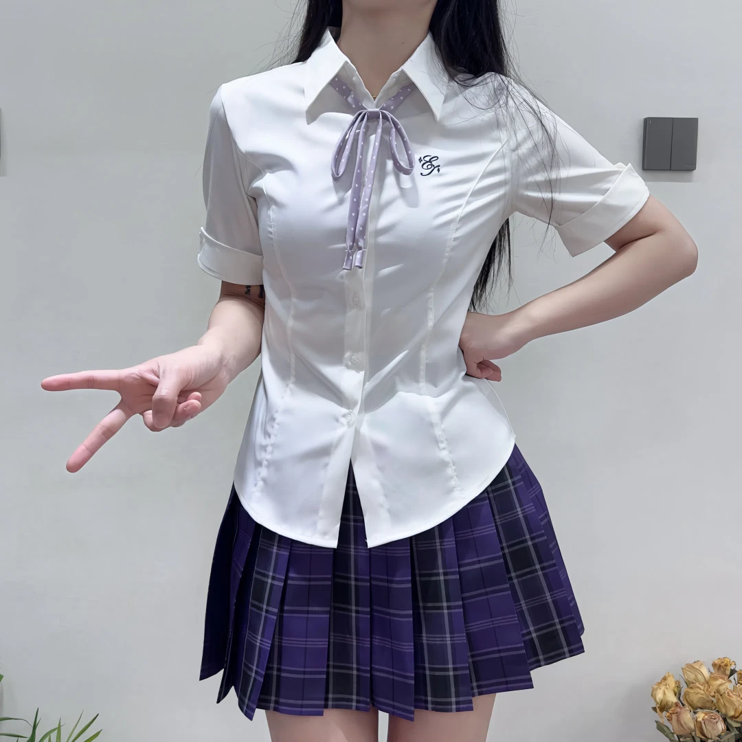 【屿月】原创jk裙日系学院风制服短袖收腰衬衫正版水手服套装一整套