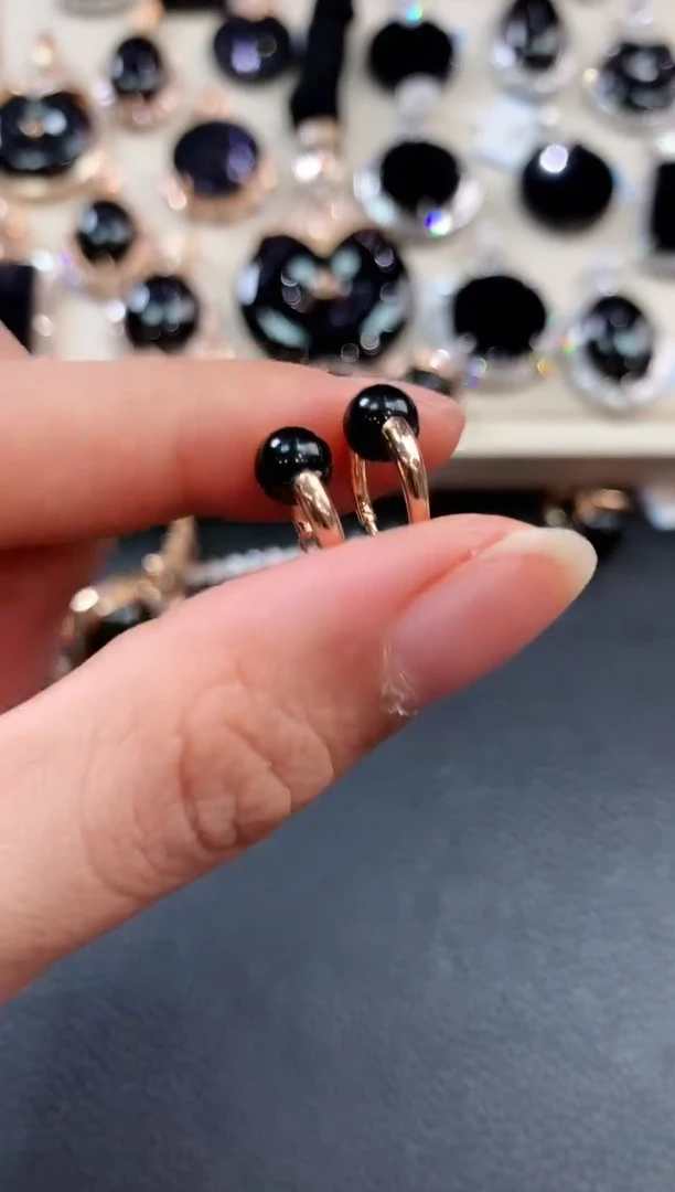 【闪购商品】翡翠耳饰18K金镶嵌n7