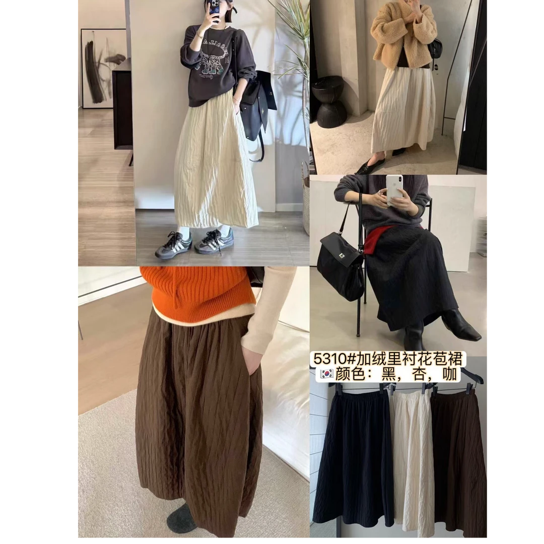 薇莎5310韩代款加绒花苞裙