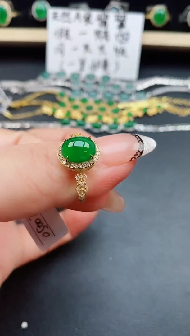 翡翠戒指银S925镶嵌321321